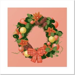 Christmas wreath Posters and Art